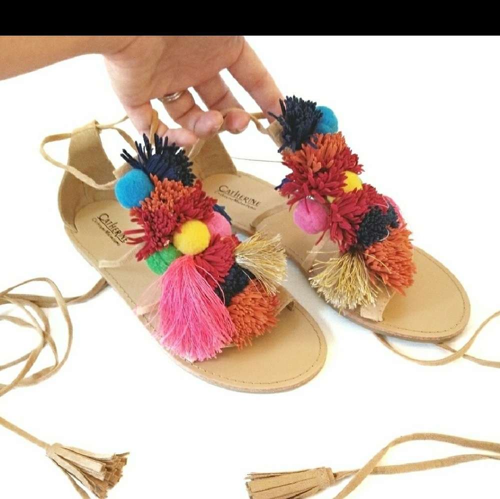 Boho festival tie up sandal sz 7.5